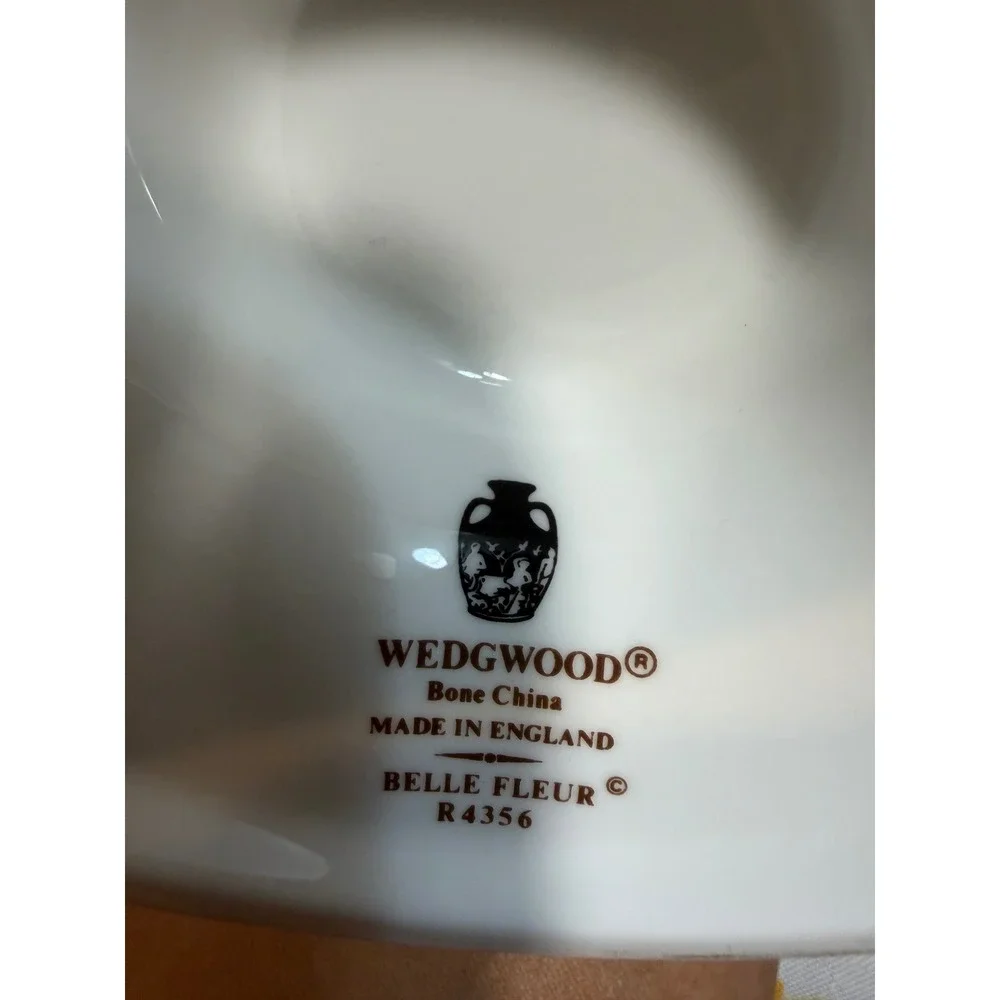 Wedgwood Belle Fleur Coffee Pot Bone China Blue Floral Silver Trim R4356 England
